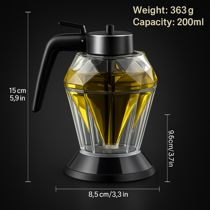 Diamond Glass Oil Dispenser – Precision Pour Bottle
