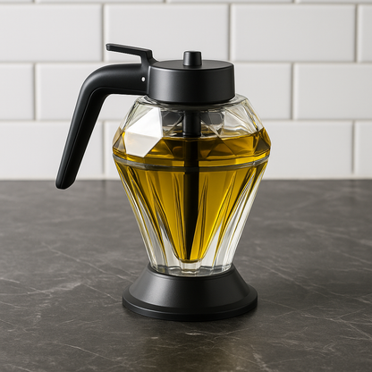 Diamond Glass Oil Dispenser – Precision Pour Bottle