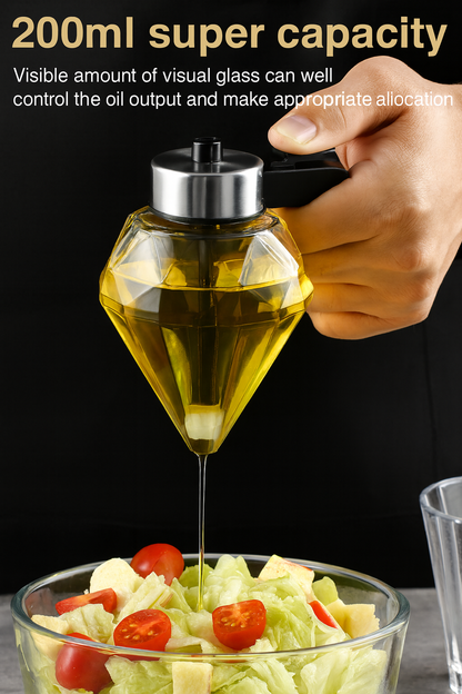 Diamond Glass Oil Dispenser – Precision Pour Bottle