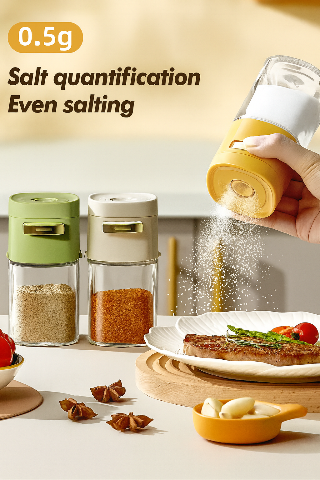 Glass Seasoning Jar – Airtight Moisture-Proof Spice Container